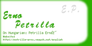 erno petrilla business card